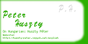peter huszty business card