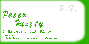 peter huszty business card